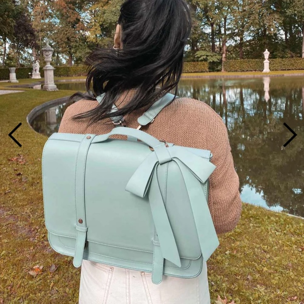 ECOSUSI Pastel Blue Convertible Laptop Messenger Bag 14.5”